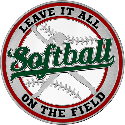 Dark Green "Softball" with Maroon Outer Circular Borders